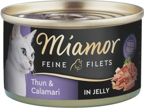 MIAMOR Feine Filets - filety mięsne smak: tuńczyk z kalmarem puszka 100g MIAMOR Feine Filets - filety mięsne smak: tuńczyk z kalmarem puszka 100g