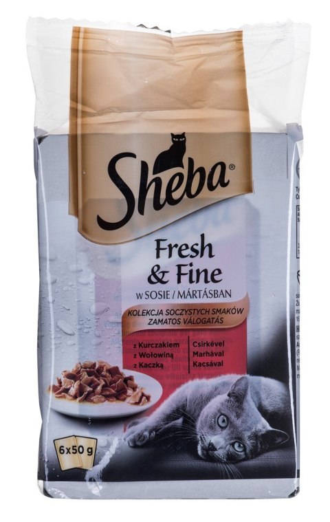 SHEBA Fresh & Fine mięsne dania w sosie - mokra karma dla kota - 6x50 g SHEBA Fresh & Fine mięsne dania w sosie - mokra karma dla kota - 6x50 g