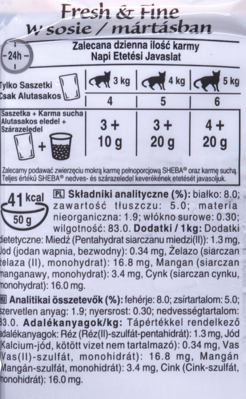 SHEBA Mini rybne dania w sosie - mokra karma dla kota - 6x50 g SHEBA Mini rybne dania w sosie - mokra karma dla kota - 6x50 g