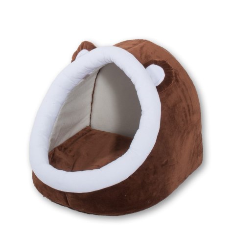 GO GIFT Budka z uszami dla kota - brązowo-biały - 40x45x34 cm GO GIFT Budka z uszami dla kota - brązowo-biały - 40x45x34 cm