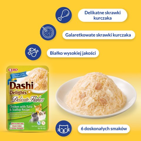 INABA CAT DASHI DELIGHTS FLAKES CHICKEN SALMON 40g INABA CAT DASHI DELIGHTS FLAKES CHICKEN SALMON 40g