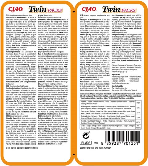 INABA CAT TWIN kurczak z krabem - przysmak dla kota 2 x 40 g INABA CAT TWIN kurczak z krabem - przysmak dla kota 2 x 40 g