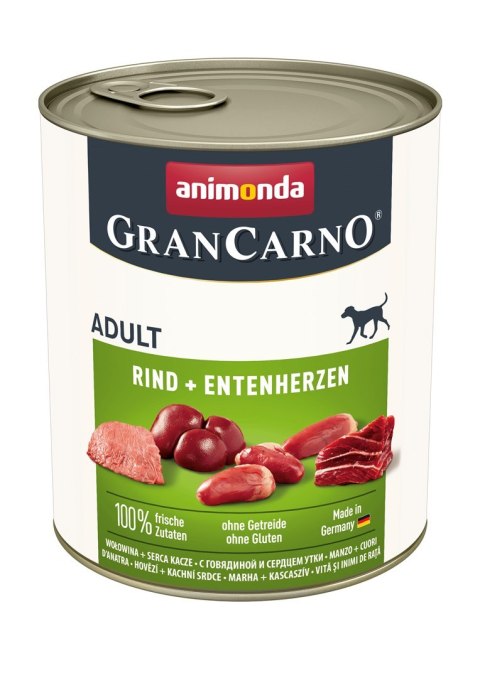 ANIMONDA Grancarno Adult wołowina i kacze serca - mokra karma dla psa - 800g ANIMONDA Grancarno Adult wołowina i kacze serca - mokra karma dla psa - 800g