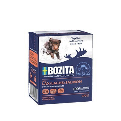 BOZITA Mięsne kawałki z łososiem w galaretce 370g BOZITA Mięsne kawałki z łososiem w galaretce 370g