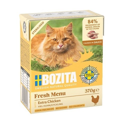 BOZITA Sterylised - Extra kurczak kawałki w sosie - mokra karma dla kota - 370g BOZITA Sterylised - Extra kurczak kawałki w sosie - mokra karma dla kota - 370g
