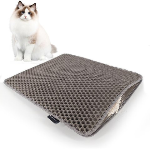 DIAMENTIQ Mata pod kuwetę dla kota wycieraczka box Szary prostokąt 45x60 DIAMENTIQ Mata pod kuwetę dla kota wycieraczka box Szary prostokąt 45x60