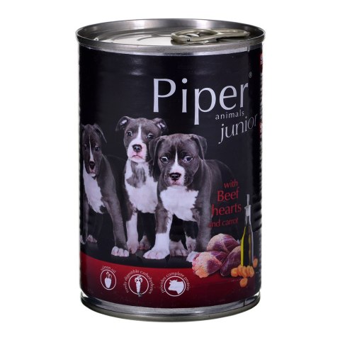 DOLINA NOTECI Piper Junior z sercami wołowymi i marchewką - mokra karma dla psa - 400 g DOLINA NOTECI Piper Junior z sercami wołowymi i marchewką - mokra karma dla psa - 400 g