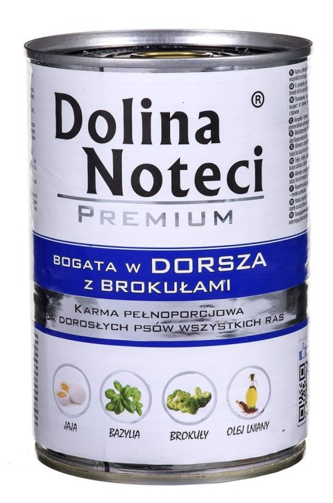 DOLINA NOTECI Premium bogata w dorsza z brokułami - mokra karma dla psa - 400g DOLINA NOTECI Premium bogata w dorsza z brokułami - mokra karma dla psa - 400g