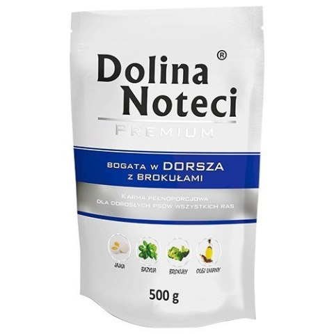 DOLINA NOTECI Premium bogata w dorsza z brokułami - mokra karma dla psa - 500g DOLINA NOTECI Premium bogata w dorsza z brokułami - mokra karma dla psa - 500g