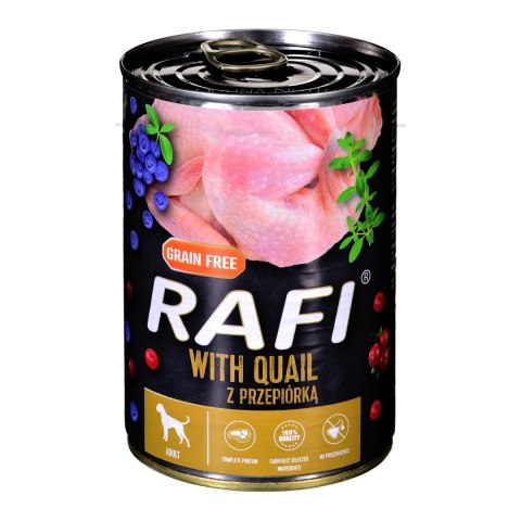DOLINA NOTECI Rafi z przepiórką, borówką i żurawiną - mokra karma dla psa - 400g DOLINA NOTECI Rafi z przepiórką, borówką i żurawiną - mokra karma dla psa - 400g