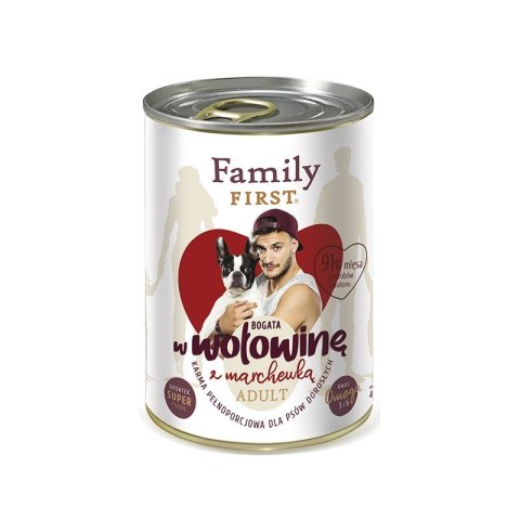 FamilyFirst Bogata w wołowinę+marchewka adult 400g FamilyFirst Bogata w wołowinę+marchewka adult 400g