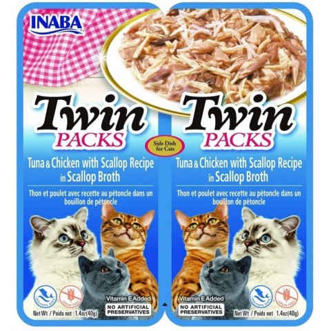 INABA CAT TWIN TUNA & CHICKEN SCALLOP 2x40g INABA CAT TWIN TUNA & CHICKEN SCALLOP 2x40g