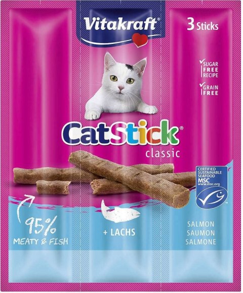 VITAKRAFT Cat Stick Mini - przysmak dla kota smak: łosoś/pstrąg 3szt./18g VITAKRAFT Cat Stick Mini - przysmak dla kota smak: łosoś/pstrąg 3szt./18g