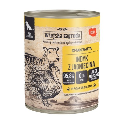 Wiejska Zagroda Indyk z jagnięciną - mokra karma dla psa - 800g Wiejska Zagroda Indyk z jagnięciną - mokra karma dla psa - 800g