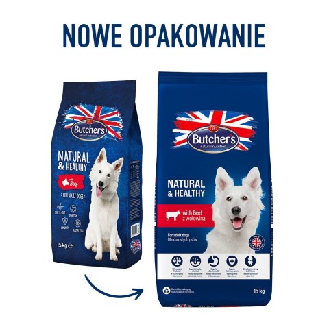 Butcher's Natural&Healthy z wołowiną - sucha karma dla psa - 15 kg Butcher's Natural&Healthy z wołowiną - sucha karma dla psa - 15 kg