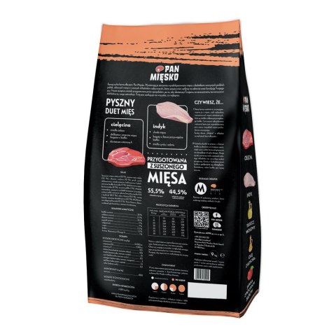 PAN MIĘSKO Cielęcina z indykiem (dorosły) chrupki M - Karma sucha dla psa - 9kg PAN MIĘSKO Cielęcina z indykiem (dorosły) chrupki M - Karma sucha dla psa - 9kg