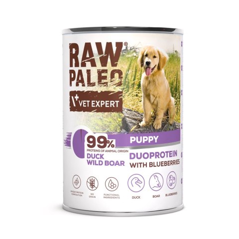 Raw Paleo Duck&Boar Puppy Can 400g Raw Paleo Duck&Boar Puppy Can 400g