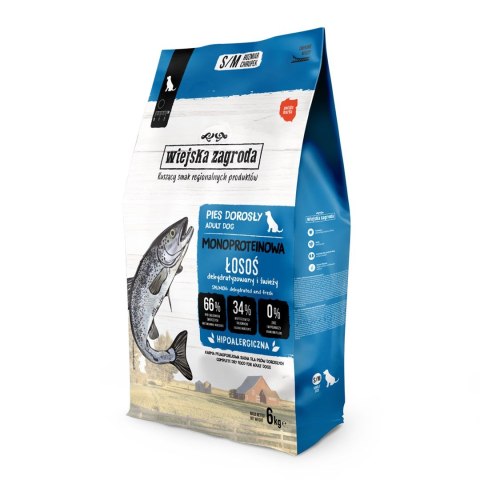 WIEJSKA ZAGRODA Monobiałkowa Łosoś (dorosły) - Karma sucha dla psa - 6kg WIEJSKA ZAGRODA Monobiałkowa Łosoś (dorosły) - Karma sucha dla psa - 6kg