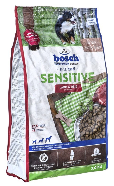 BOSCH Sensitive Lamb & Rice - karma dla psów z wrażliwym żołądkiem z jagnięciną i ryżem 3kg BOSCH Sensitive Lamb & Rice - karma dla psów z wrażliwym żołądkiem z jagnięciną i ryżem 3kg
