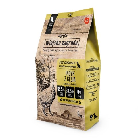 WIEJSKA ZAGRODA Indyk z gęsią (dorosły) chrupki M - Karma sucha dla psa - 9kg WIEJSKA ZAGRODA Indyk z gęsią (dorosły) chrupki M - Karma sucha dla psa - 9kg