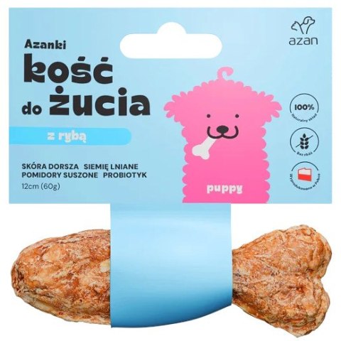 AZANKI Kość z dorszem i probiotykiem PUPPY KSZTAŁT RYBKI 12cm AZANKI Kość z dorszem i probiotykiem PUPPY KSZTAŁT RYBKI 12cm