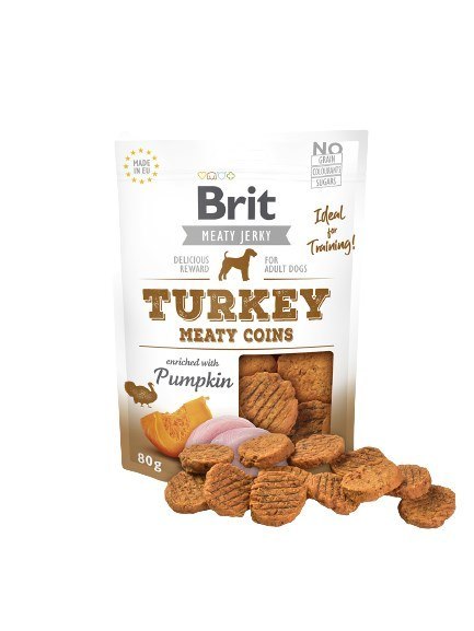 Brit Jerky Turkey Meaty Coins - Indyk - przysmak dla psa - 80 g Brit Jerky Turkey Meaty Coins - Indyk - przysmak dla psa - 80 g