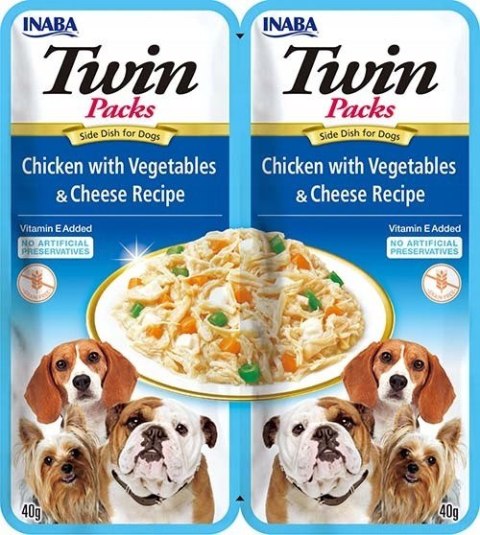 INABA Dog Twin Kurczak Warzywa&Ser - Przysmak dla psów - 2x40g INABA Dog Twin Kurczak Warzywa&Ser - Przysmak dla psów - 2x40g