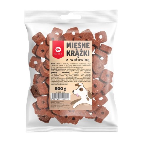 MACED MIĘSNE KRĄŻKI Z WOŁOWINĄ - przysmak dla psa - 500 G MACED MIĘSNE KRĄŻKI Z WOŁOWINĄ - przysmak dla psa - 500 G