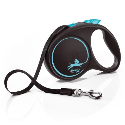 Smycz flexi automatyczna Black Design M taśma 5 m - dla psa do 25 kg, kolor niebieski Smycz flexi automatyczna Black Design M taśma 5 m - dla psa do 25 kg, kolor niebieski