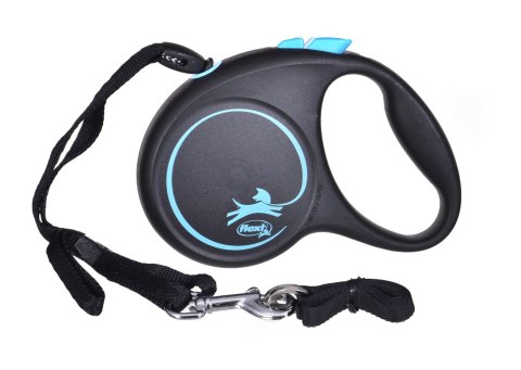 Smycz flexi automatyczna Black Design S taśma 5 m - dla psa do 15 kg, kolor srebrny Smycz flexi automatyczna Black Design S taśma 5 m - dla psa do 15 kg, kolor srebrny