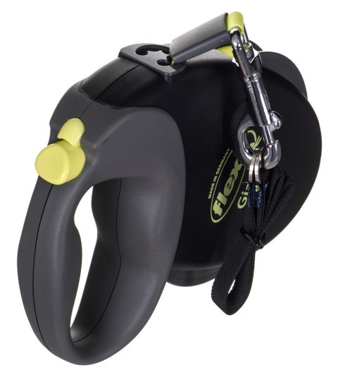 Smycz flexi automatyczna Giant L taśma 8 m - dla psa do 50 kg, kolor czarno-żółty Smycz flexi automatyczna Giant L taśma 8 m - dla psa do 50 kg, kolor czarno-żółty