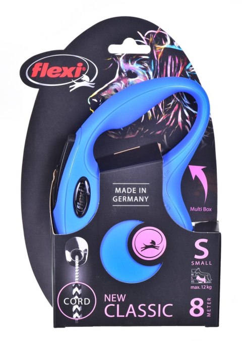 Smycz flexi automatyczna New Classic S linka 8 m - dla psa do 12 kg, kolor niebieski Smycz flexi automatyczna New Classic S linka 8 m - dla psa do 12 kg, kolor niebieski