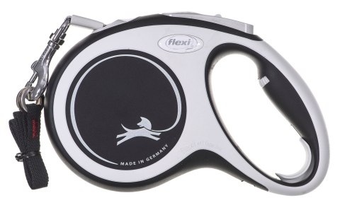 Smycz flexi automatyczna New Comfort M taśma 5 m - dla psa do 25 kg, kolor czarny Smycz flexi automatyczna New Comfort M taśma 5 m - dla psa do 25 kg, kolor czarny