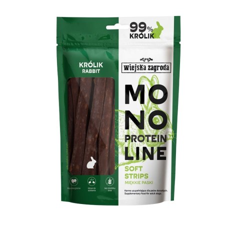 WIEJSKA ZAGRODA Monoproteinowe miękkie paski Królik (dorosły) - Przysmak dla psa - 100g WIEJSKA ZAGRODA Monoproteinowe miękkie paski Królik (dorosły) - Przysmak dla psa - 100g