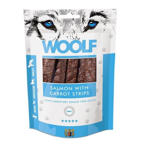 WOOLF SALMON WITH CARROT STRIPS przysmak dla psa 100g WOOLF SALMON WITH CARROT STRIPS przysmak dla psa 100g
