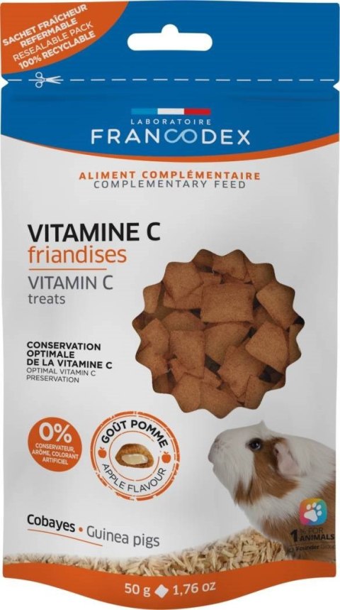 FRANCODEX Przysmaki z witaminą C dla świnek morskich 50 g FRANCODEX Przysmaki z witaminą C dla świnek morskich 50 g