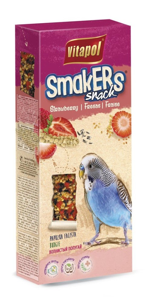 VITAPOL Kolby truskawkowe dla papużki falistej 2szt. 90g VITAPOL Kolby truskawkowe dla papużki falistej 2szt. 90g