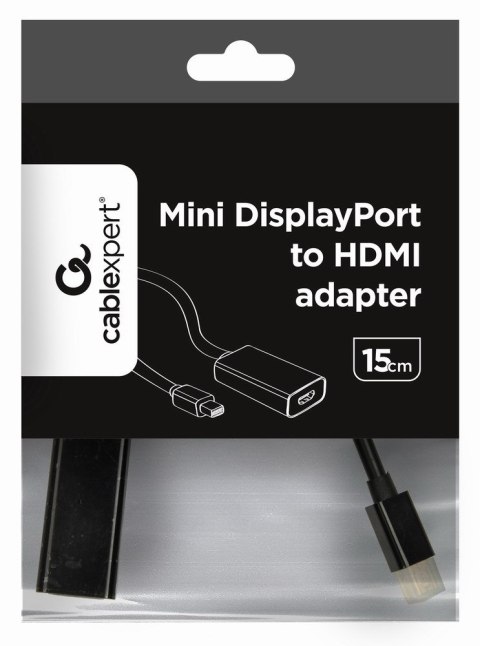 Adapter GEMBIRD A-MDPM-HDMIF-02 (Mini DisplayPort M - HDMI F; 0,15m; kolor czarny) Adapter GEMBIRD A-MDPM-HDMIF-02 (Mini DisplayPort M - HDMI F; 0,15m; kolor czarny)