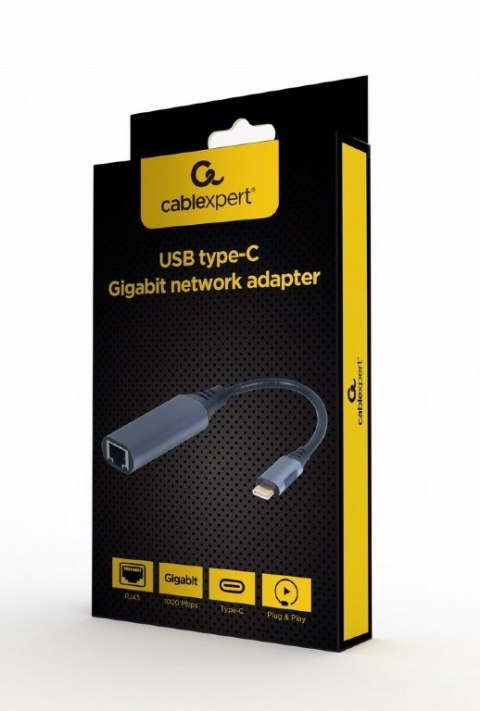 GEMBIRD ADAPTER USB-C -> LAN RJ-45 1GB NA KABLU GEMBIRD ADAPTER USB-C -> LAN RJ-45 1GB NA KABLU