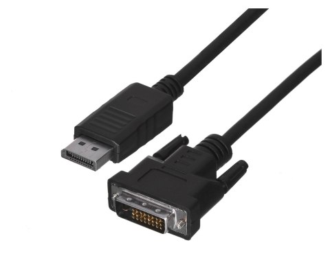 Kabel Lanberg CA-DPDV-10CU-0010-BK (DisplayPort M - DVI-D M; 1m; kolor czarny) Kabel Lanberg CA-DPDV-10CU-0010-BK (DisplayPort M - DVI-D M; 1m; kolor czarny)
