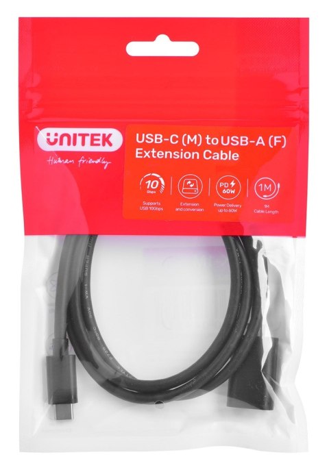 UNITEK KABEL ADAPTER USB-C-USB-A,M/F 10GBPS 60W 1M UNITEK KABEL ADAPTER USB-C-USB-A,M/F 10GBPS 60W 1M