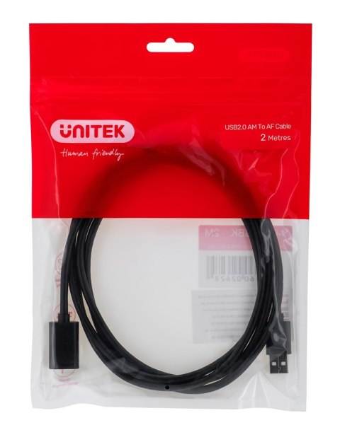 UNITEK PRZEDŁUŻACZ USB 2.0, AM-AF, 2M, Y-C450GBK UNITEK PRZEDŁUŻACZ USB 2.0, AM-AF, 2M, Y-C450GBK