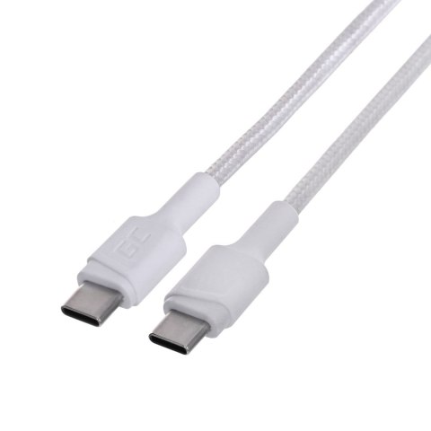 GREEN CELL KABEL KABGC29W GC POWERSTREAM USB-C - USB-C 200CM, POWER DELIVERY 60W, ULTRA CHARGE, QC 3.0, BIAŁY GREEN CELL KABEL KABGC29W GC POWERSTREAM USB-C - USB-C 200CM, POWER DELIVERY 60W, ULTRA CHARGE, QC 3.0, BIAŁY