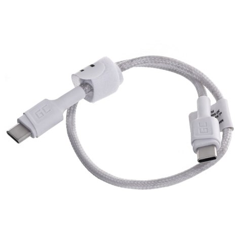 GREEN CELL KABEL KABGC31W GC POWERSTREAM USB-C - USB-C 30CM, POWER DELIVERY 60W, ULTRA CHARGE, QC 3.0, BIAŁY GREEN CELL KABEL KABGC31W GC POWERSTREAM USB-C - USB-C 30CM, POWER DELIVERY 60W, ULTRA CHARGE, QC 3.0, BIAŁY