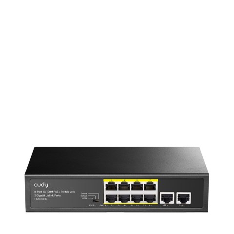 Switch CUDY FS1010PG 8-Port 10/100M PoE+ 120W 2xGbE Uplink Switch CUDY FS1010PG 8-Port 10/100M PoE+ 120W 2xGbE Uplink