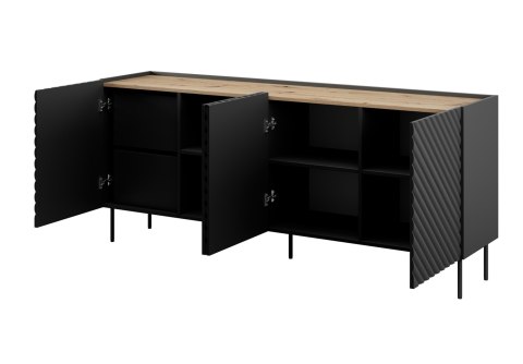 Komoda 4D2SZ ONDA 200x45x85 czarny Komoda 4D2SZ ONDA 200x45x85 czarny