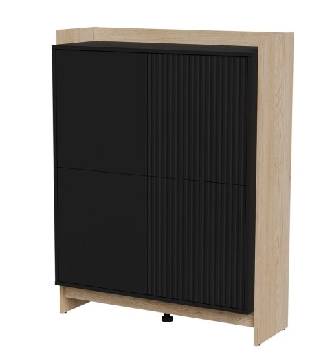 Komoda PORTO 100x38x130 dąb/czarny Komoda PORTO 100x38x130 dąb/czarny