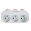 ESPERANZA ROZGAŁĘŹNIK ELEKTRYCZNY 3 GNIAZDA Z WYŁĄCZNIKAMI BIAŁY ELK307W