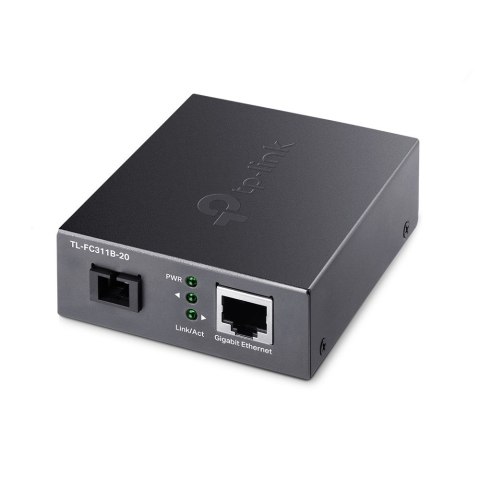 Media Converter TP-LINK TL-FC311B-20 Gigabitowy media konwerter WDM , Zwiększenie zasięgu transmisji światłowodowej do 20 km Media Converter TP-LINK TL-FC311B-20 Gigabitowy media konwerter WDM , Zwiększenie zasięgu transmisji światłowodowej do 20 km