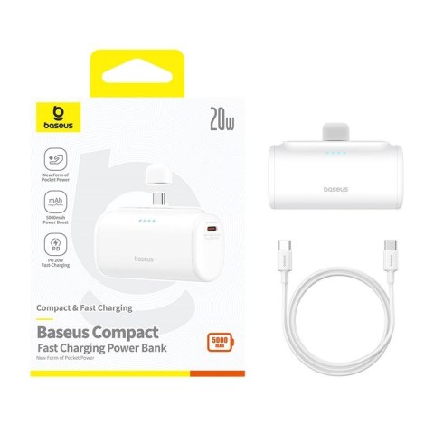 Powerbank Baseus Compact 5000mAh USB-C (biały)